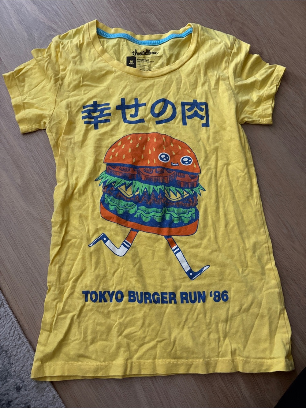 Threadless Yellow Women’s Tokyo Burger Run Graphic Tee